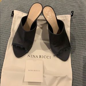 Nina Ricci Satin Mules/Slides sz 38 barely worn